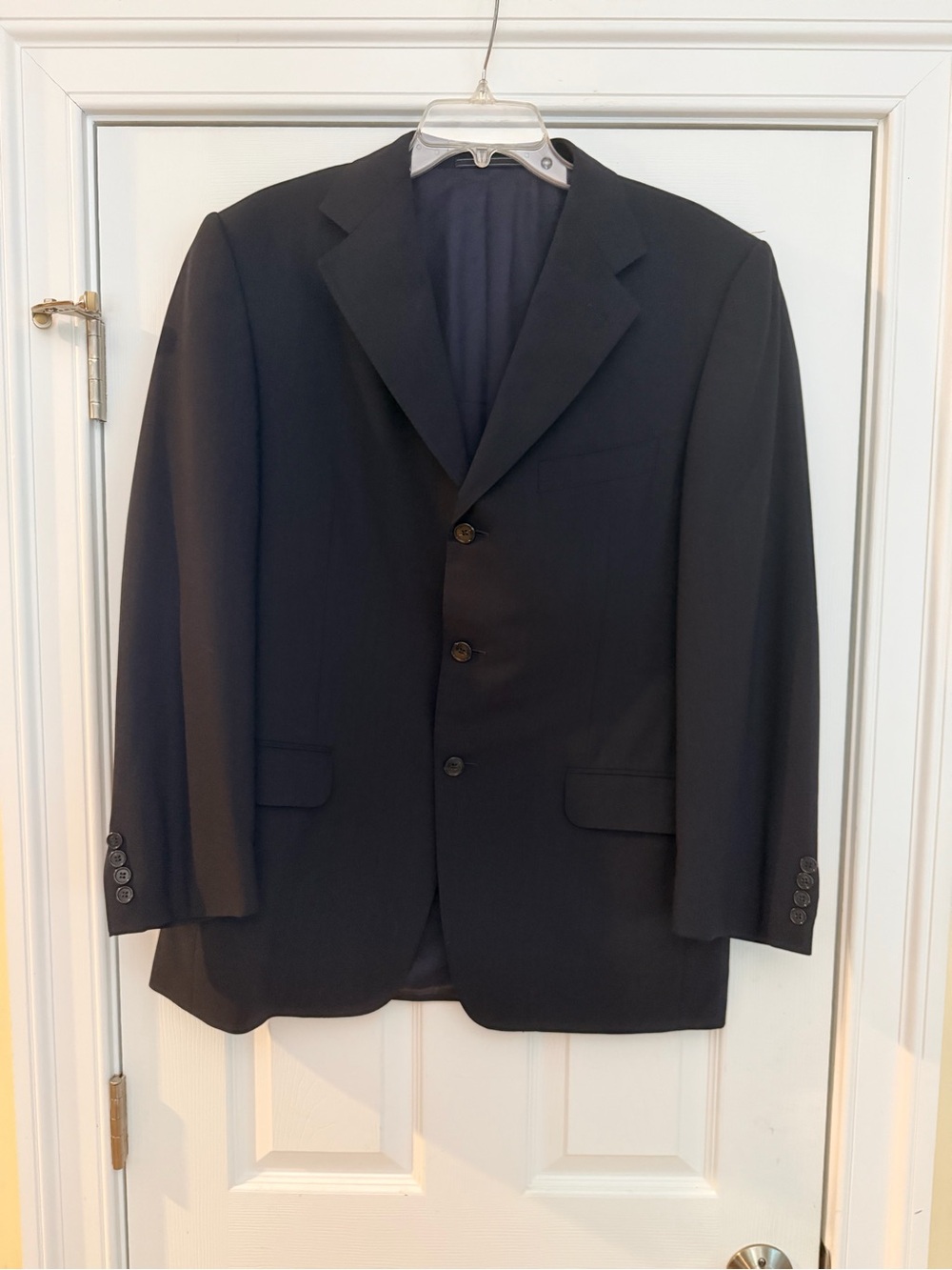 Men's Size 40L "Ermenegildo Zegna" Black Three-Button Blazer Suit Jacket GUC